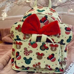 NWT Disney Loungefly Christmas Cookie Backpack and matching ears headband
